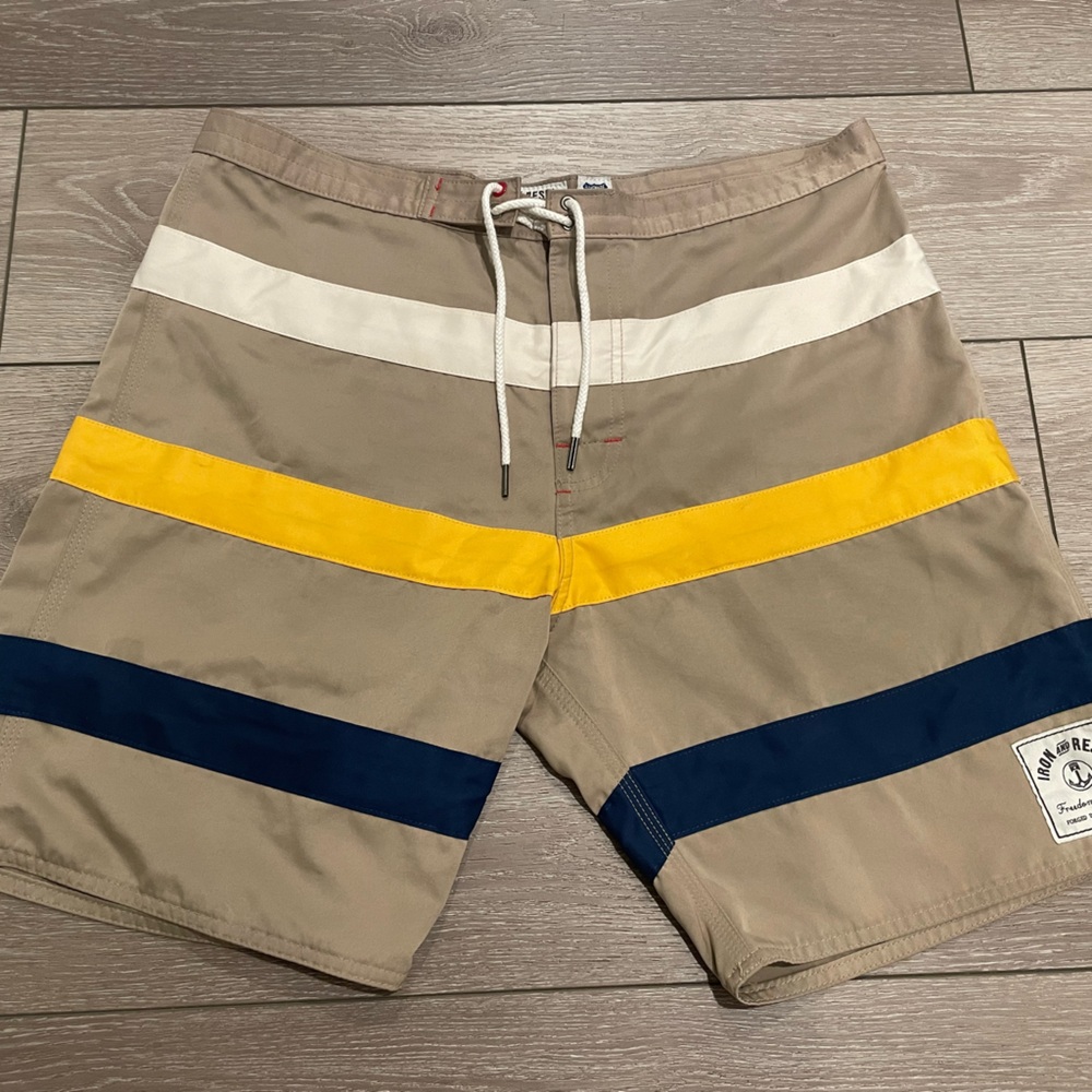 Iron & Resin Blue and Yellow Board Shorts